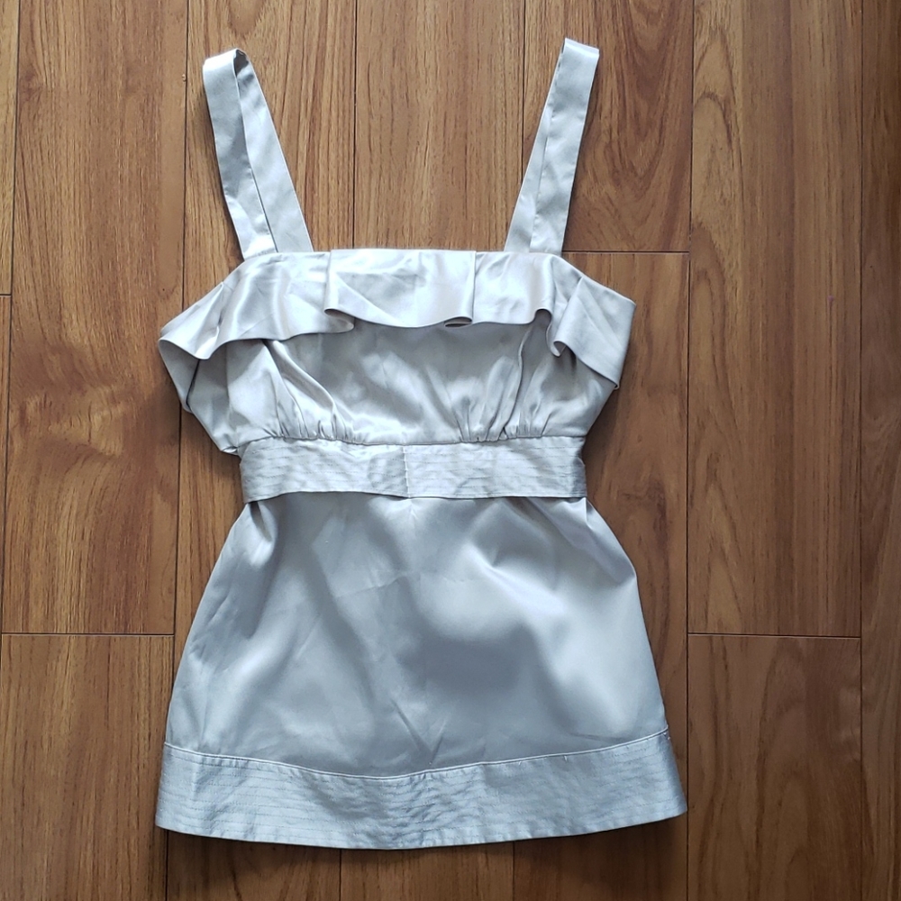 The Limited Champagne Silky tanktop with tie